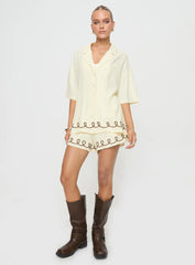 Jamari Linen Blend Shirt Cream / Brown