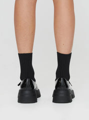 Ellie Mary Jane Heels Black Patent
