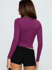 Count Me In Long Sleeve Top Plum