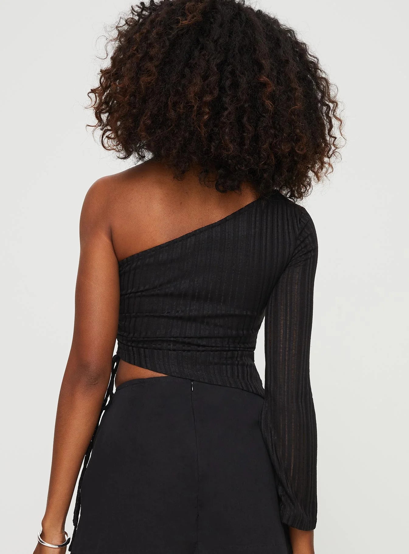 Doulet One Shoulder Top Black