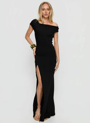 Corlee Draped Tie Back Maxi Dress Black