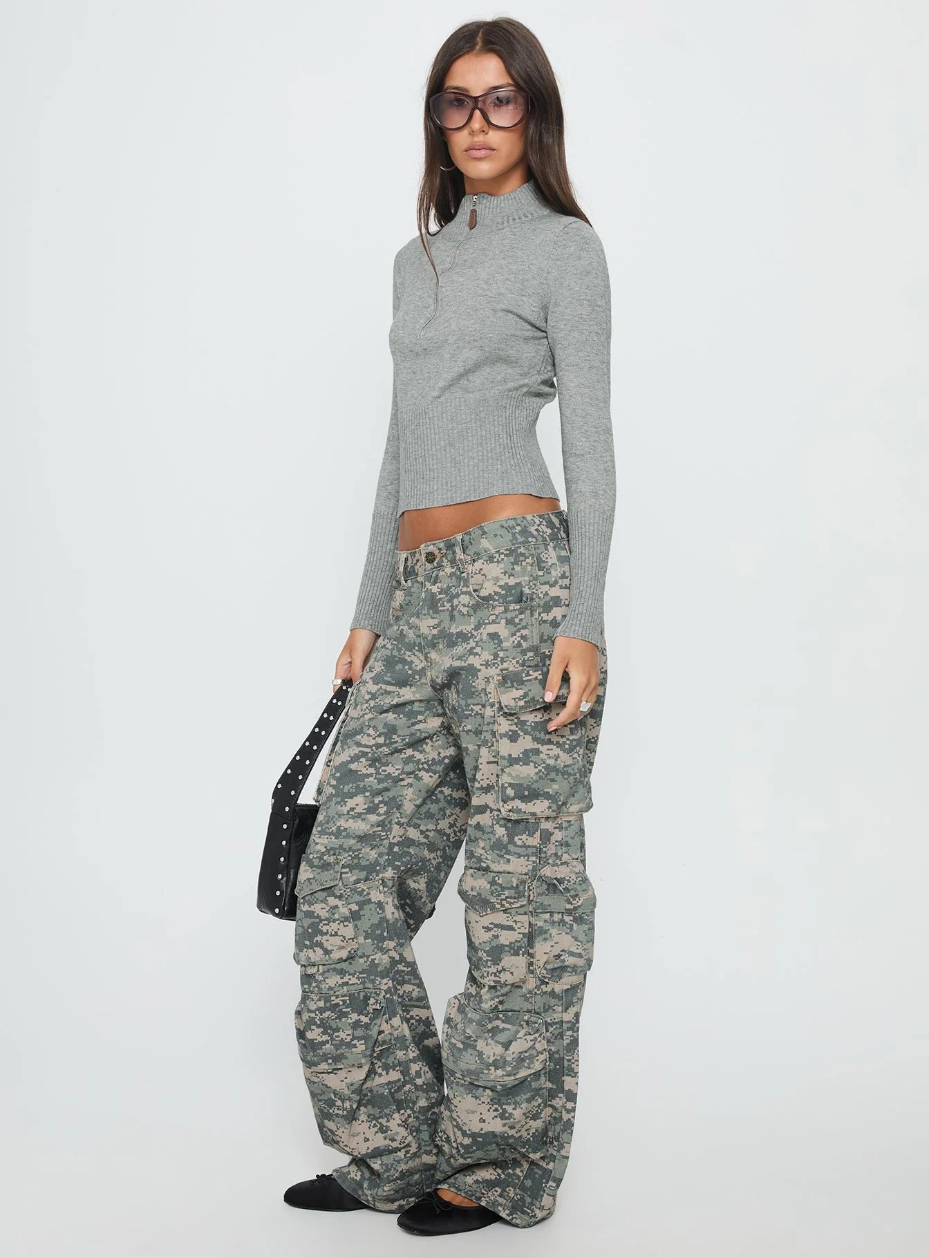 Sweetness Low Rise Straight Leg Jeans Digital Camo