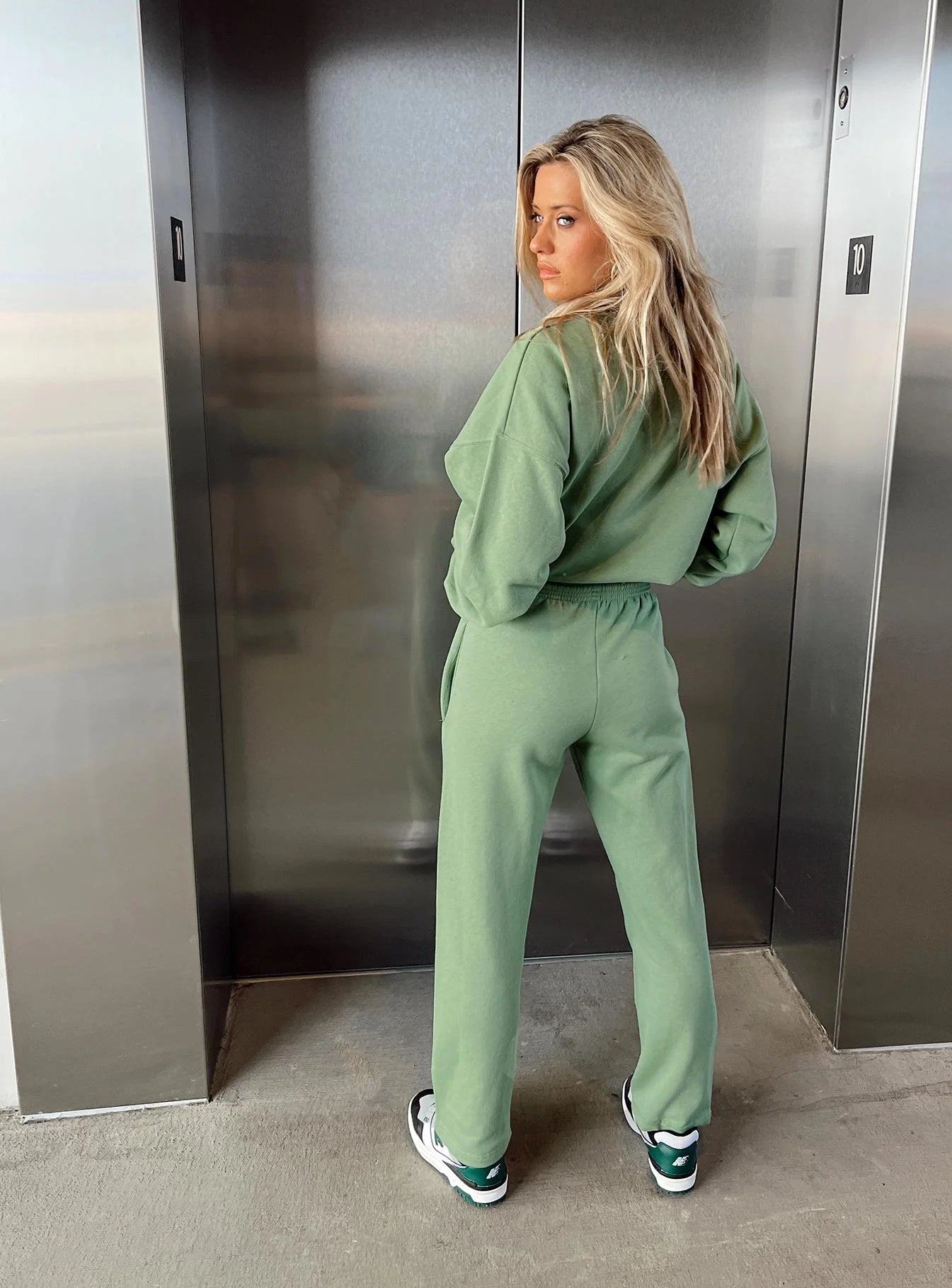 Arya Straight Leg Track Pants Green