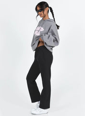 Arya Straight Leg Track Pants Black