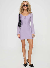 Sorrento Long Sleeve Mini Dress Purple