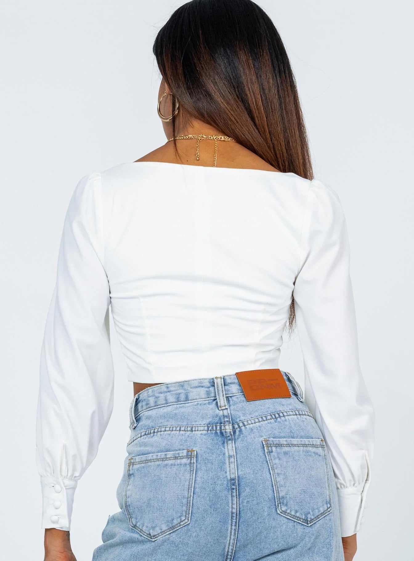 Della Long Sleeve Top White