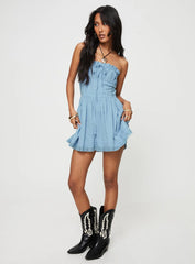 Vip Strapless Romper Blue