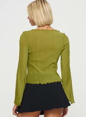 Undone Long Sleeve Top Green