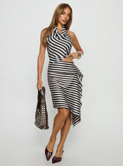 Allure Midi Skirt Noir Stripe