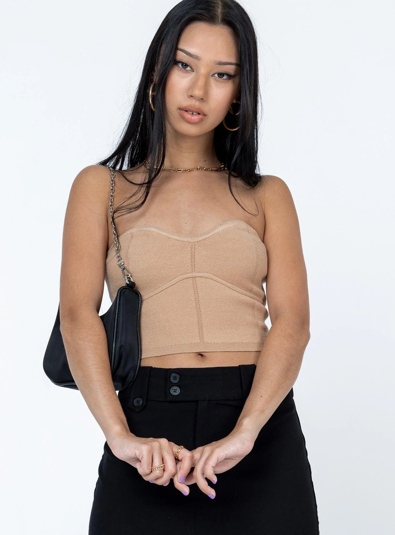 Tatum Strapless Top Beige