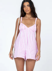 Harlie Romper Pink Stripe