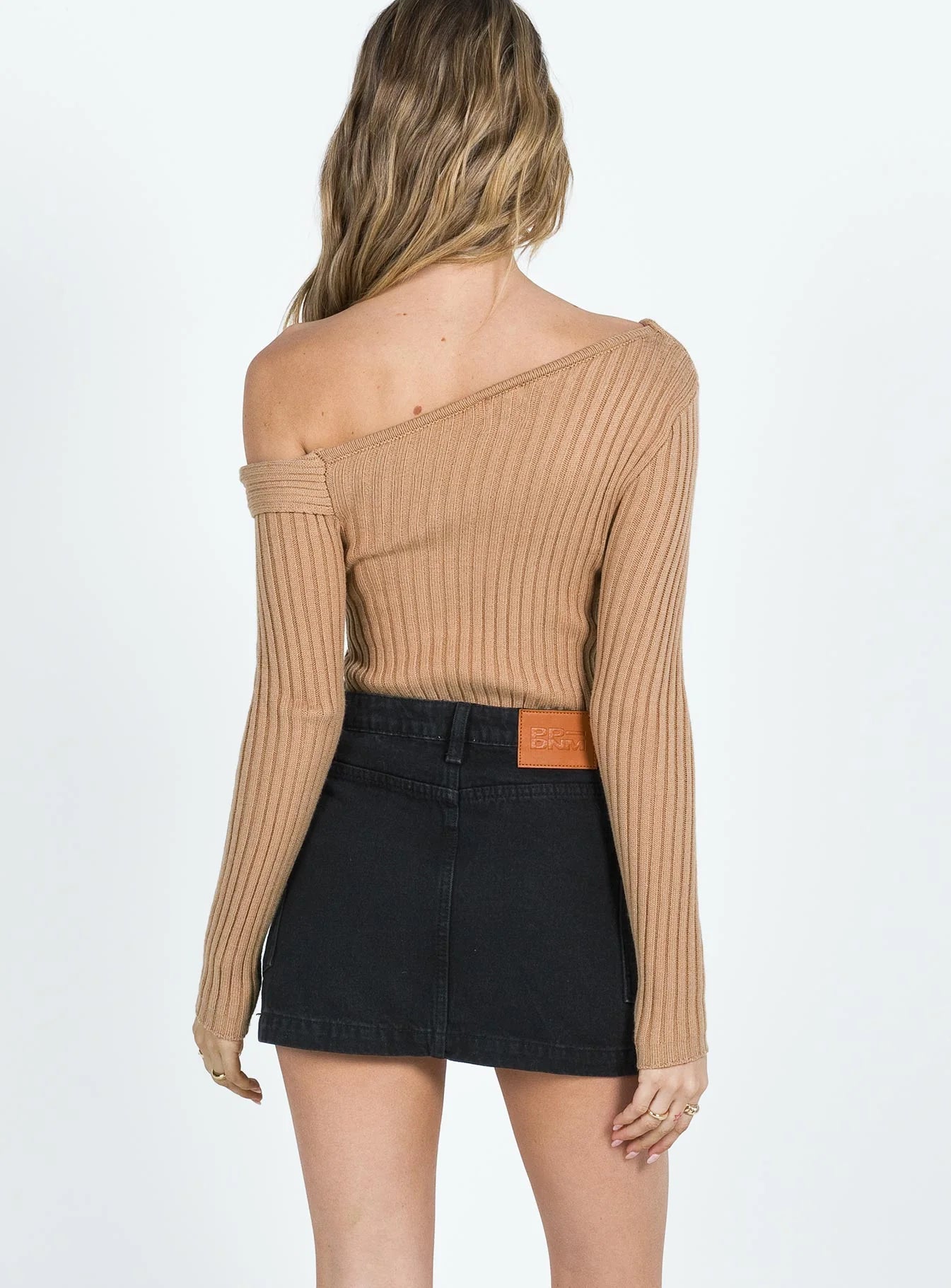 Zakai Cargo Mini Skirt Black Denim