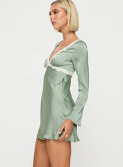 Jaron Long Sleeve Mini Dress Sage