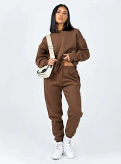 Club Basic Crewneck Sweatshirt Brown