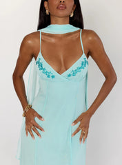 Jadira Scarf Maxi Dress Aqua