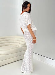 Vacation Knit Maxi Skirt White