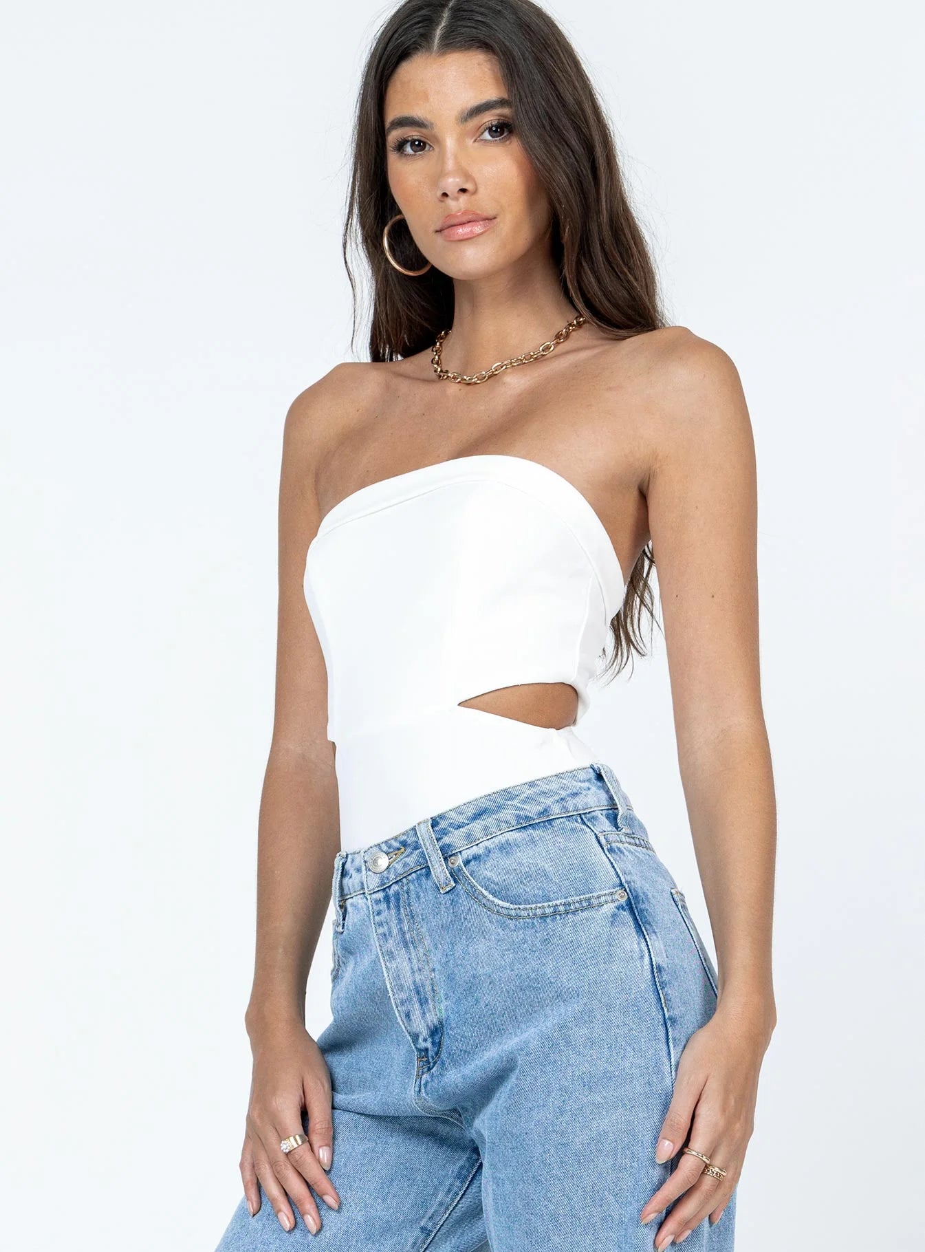 Alaska Strapless Bodysuit White