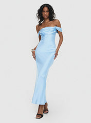 Azura Off The Shoulder Maxi Dress Blue