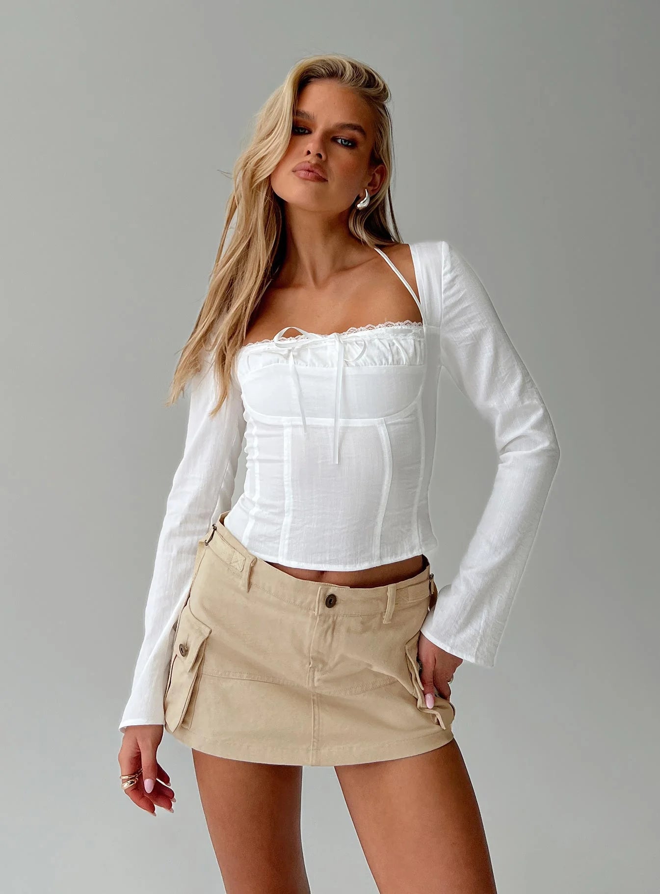 Talgada Long Sleeve Top White
