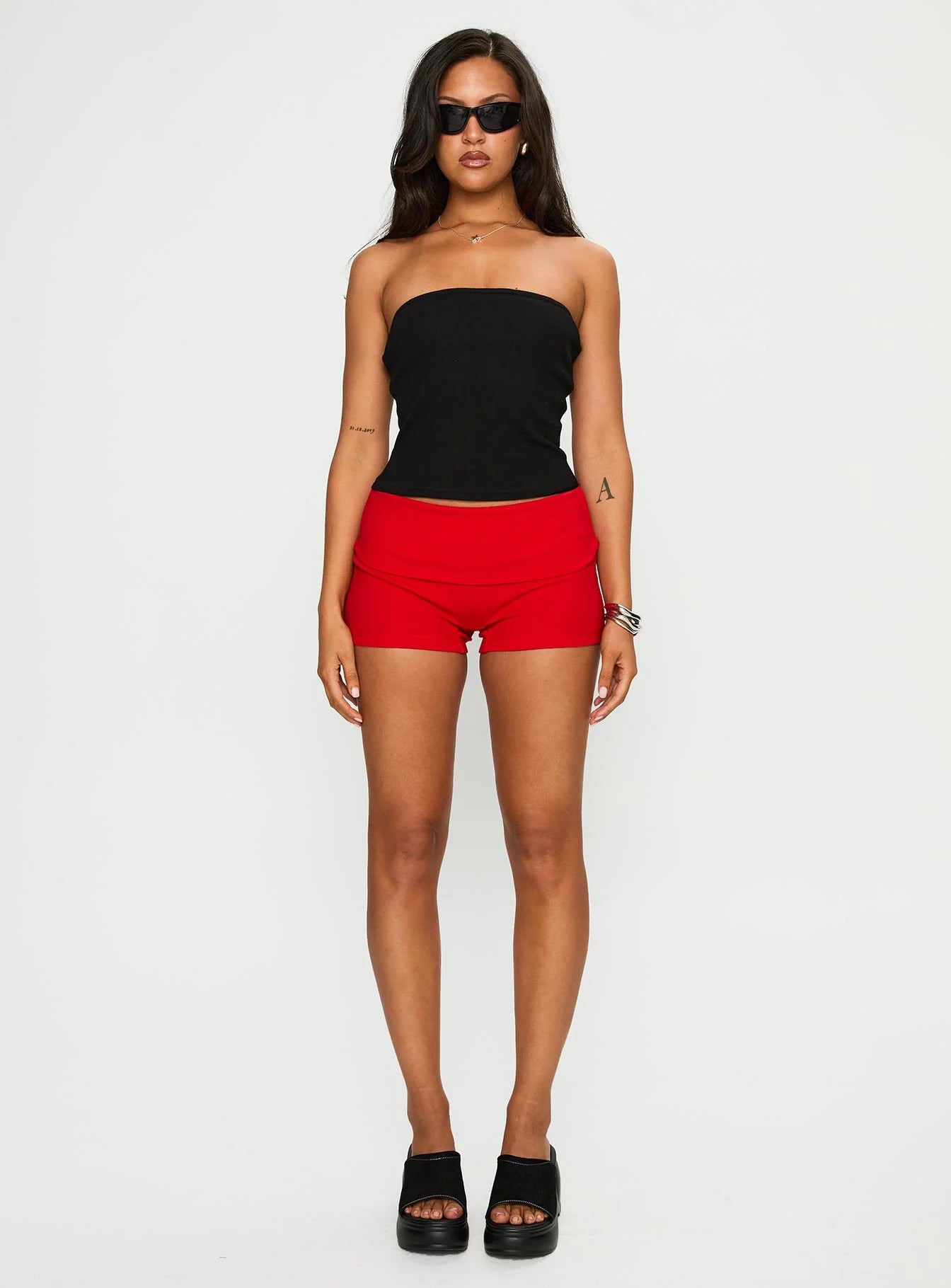 Baseline Strapless Rib Top Black