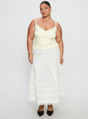 Calling For You Flowy Maxi Skirt White Curve