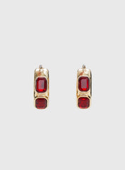 Gabrianna Hoop Earrings Gold Red