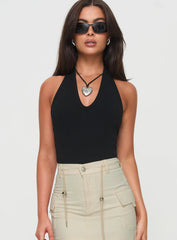 Find You Halter Bodysuit Black