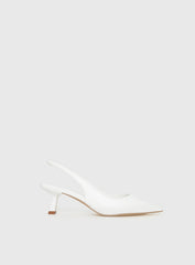 Denalia Pointed Toe Heels White Matte
