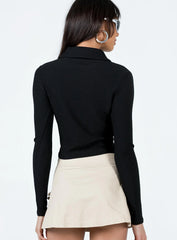 Trey Long Sleeve Top Black