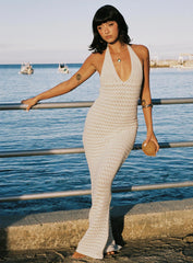 Lolanie Halter Maxi Dress White
