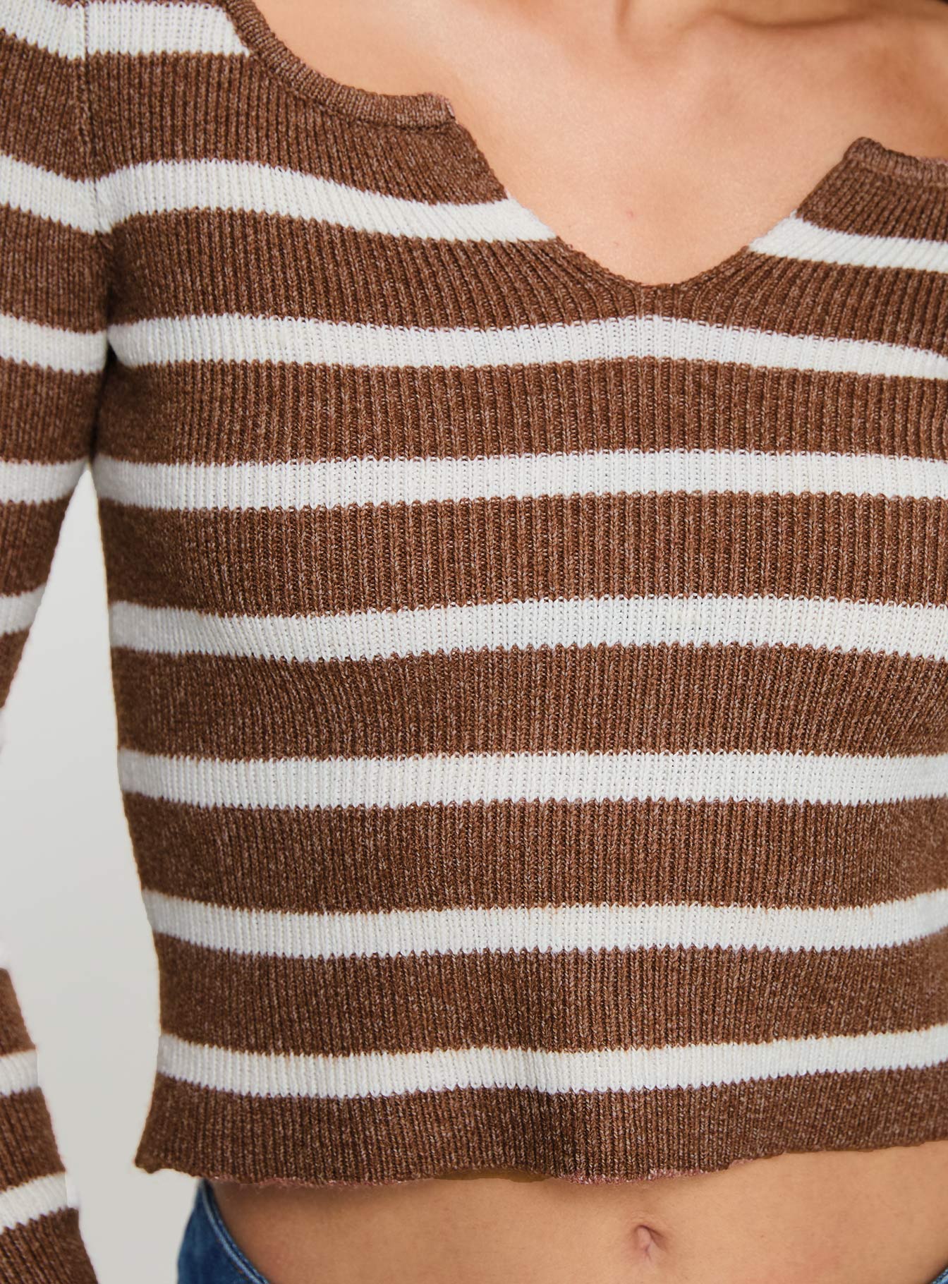 Devis Long Sleeve Top Brown / White