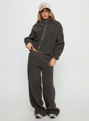 Siberia Fleece Track Pant Charcoal