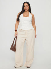 Irresistible Wide Leg Pant Cream Curve