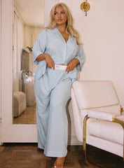 Early Riser Sleep Pants Blue Stripe Curve