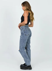 Intentions Straight Leg Knee Rip Denim Jean Eco