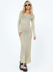 Kendor Long Sleeve Maxi Dress Beige