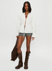 Scarlotte Bow Tie Top White