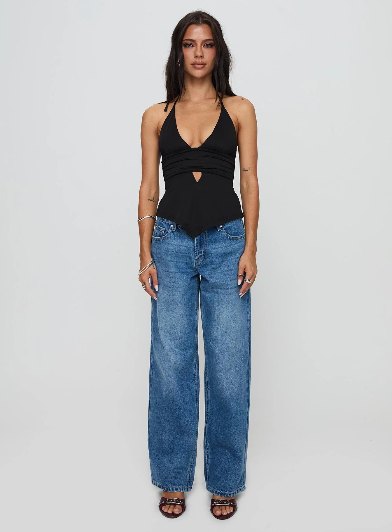 Serenitia Mid Rise Straight Leg Jeans Mid Blue Wash Tall