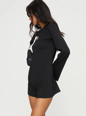 Fayette Long Sleeve Romper Black