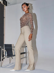 Kinkirk Flared Pants Taupe Petite