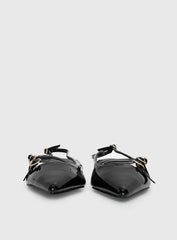 Billini Hettie Pointed Toe Flats Black Patent