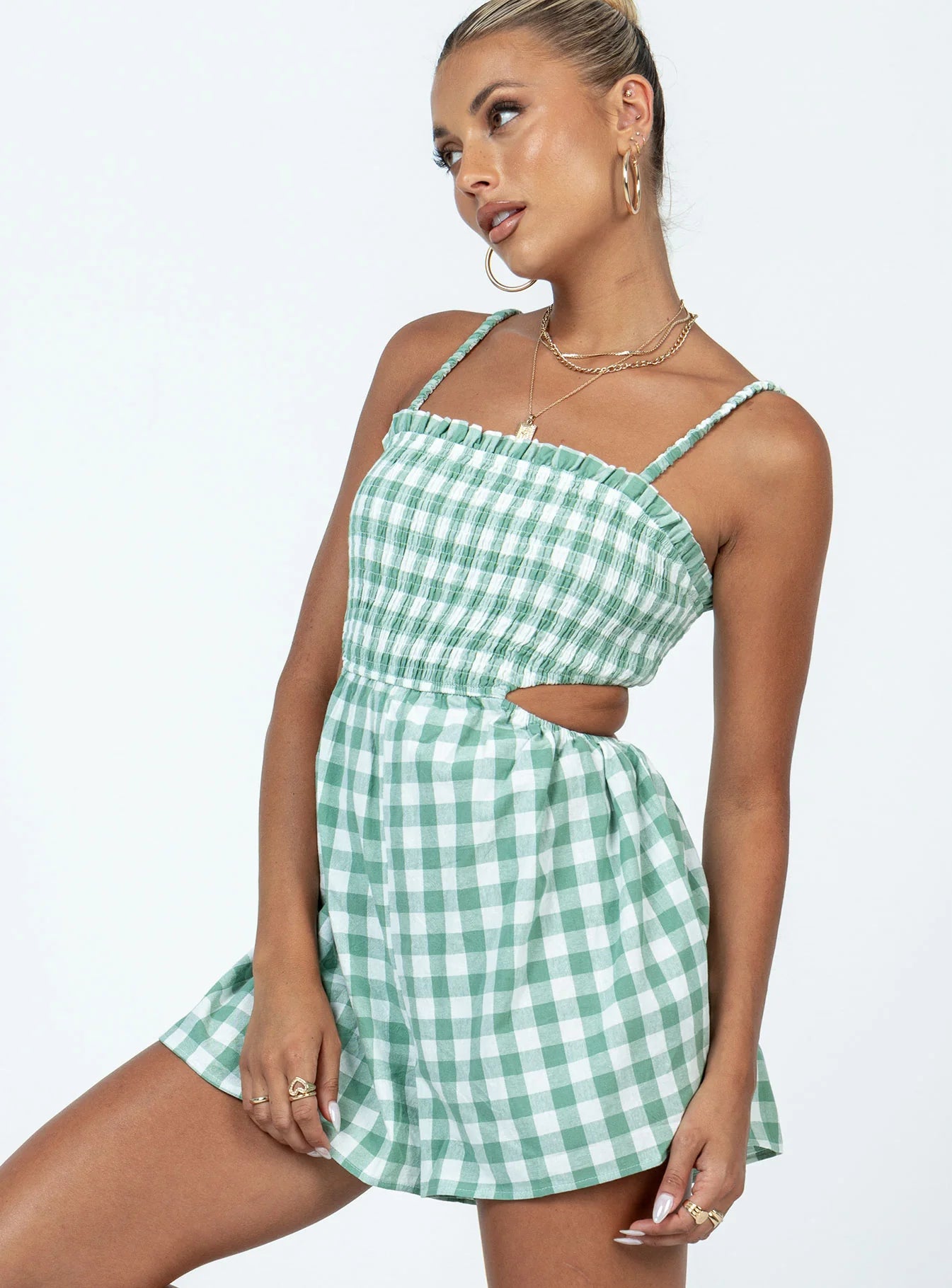 Danton Romper Green Gingham