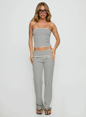 Ace Of Spades Strapless Set Navy / Grey Stripe