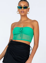 Solana Strapless Top Green