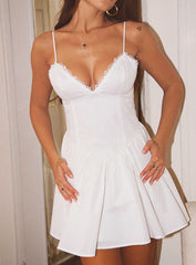 Emberleigh Flare Mini Dress White