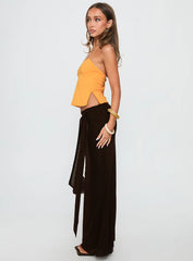 Caviar Tie Maxi Skirt Chocolate