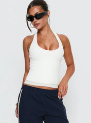 Debee Layered Halter Top White Grey
