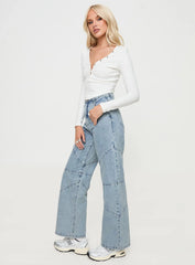 Hiya Long Sleeve Top White