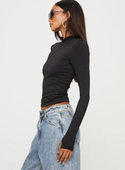 Barrelle Long Sleeve Top Black