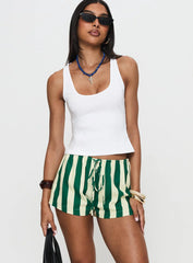 Salt Air Shorts Green Cream Stripe